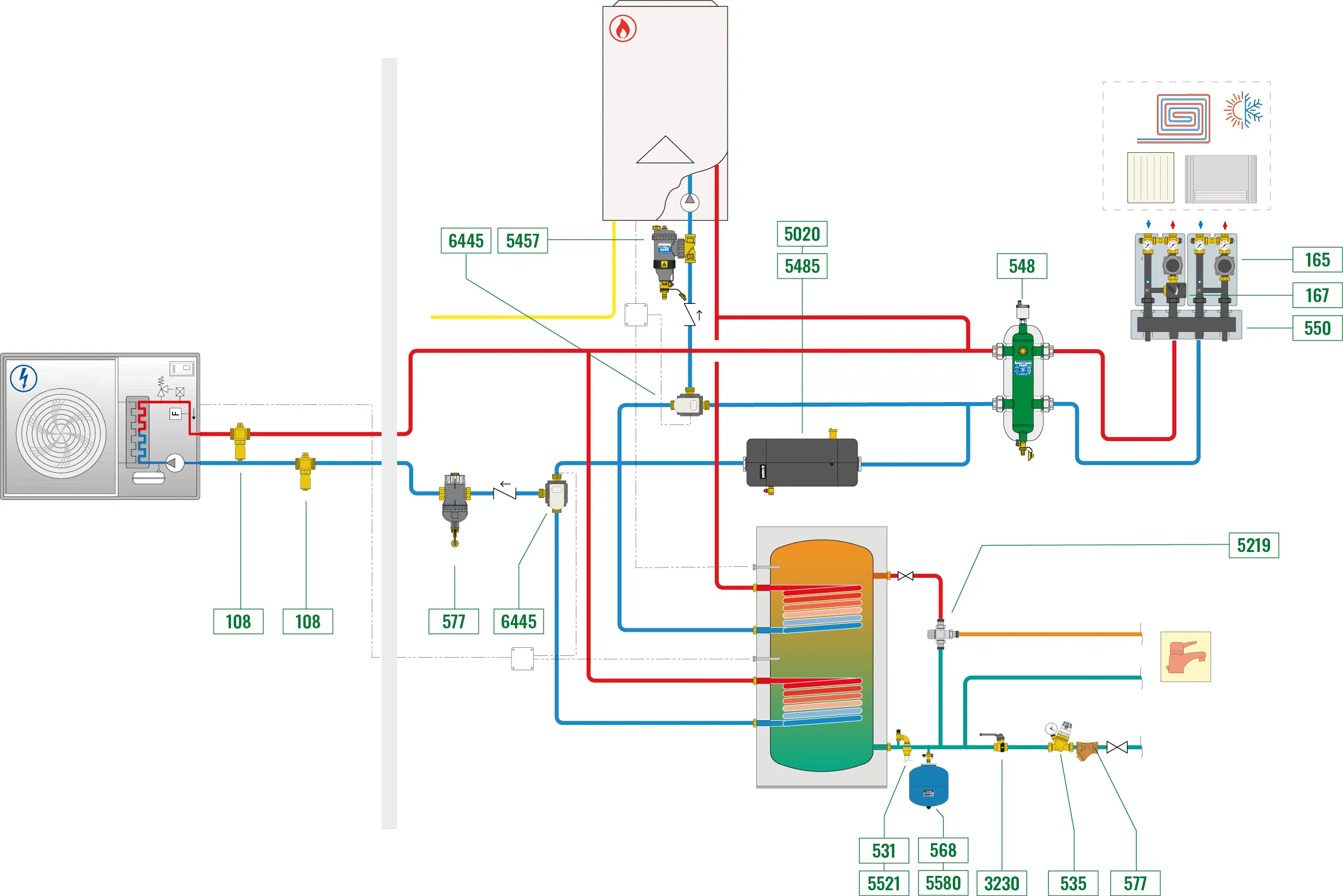 schema di montaggio pompa di calore
